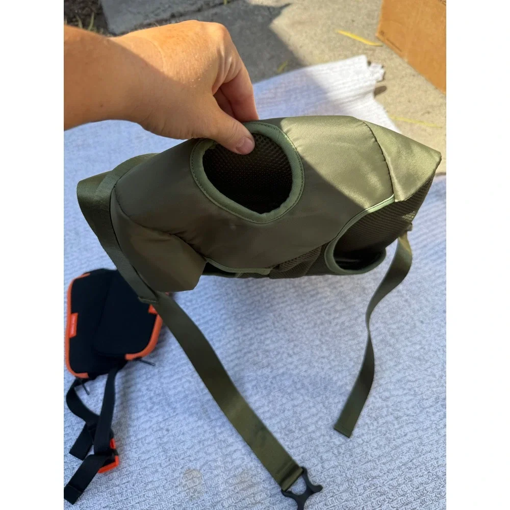 PetBonus Pet Carrier Backpack XL Olive Green Front Facing Adjustable Straps